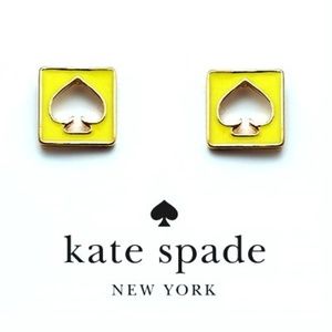 NWT Kate Spade Hole Punch Earrings Gold Yellow